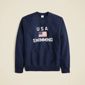 J Crew USA Swimming Olympics Sweatshirt American Flag